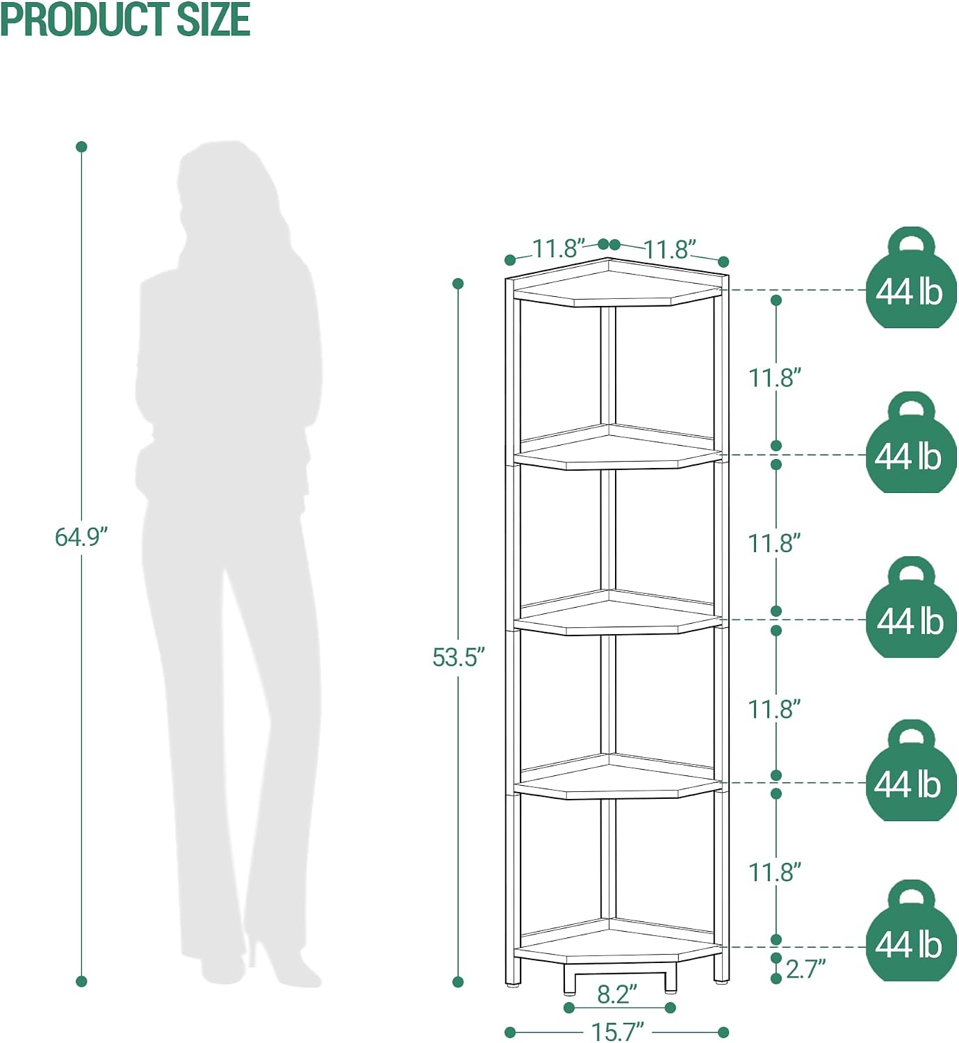 Estante de esquina con soporte para plantas y libros