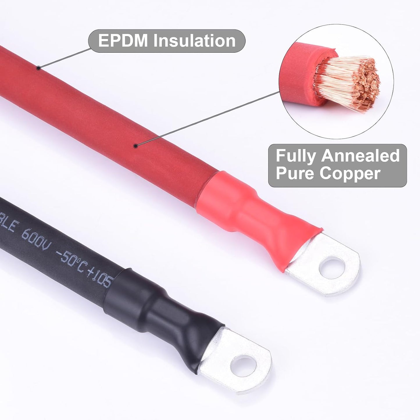 Cable batería flexible 2 AWG cobre OFC inversor