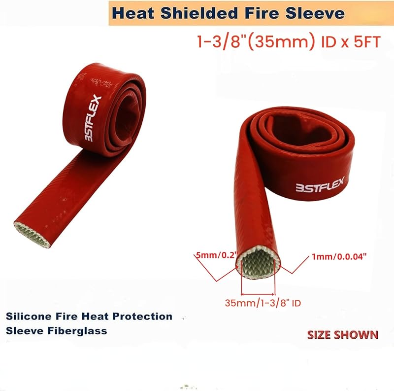 Manga térmica silicona fibra vidrio 1-3/8" rojo