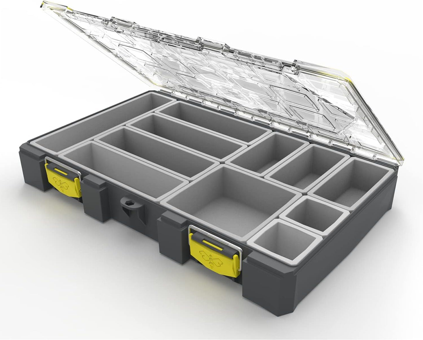 Caja organizadora plástico impermeable gris amarillo