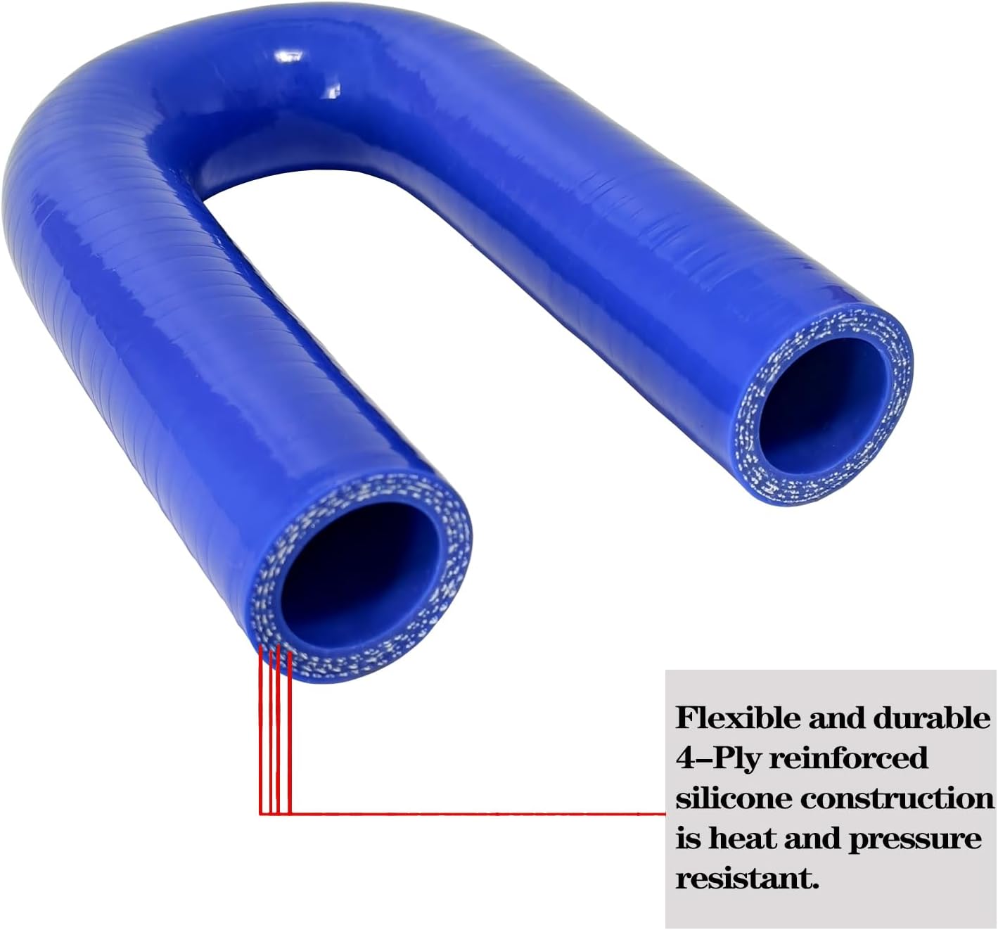 Manguera silicona curva U 1.5" reforzada 4 capas