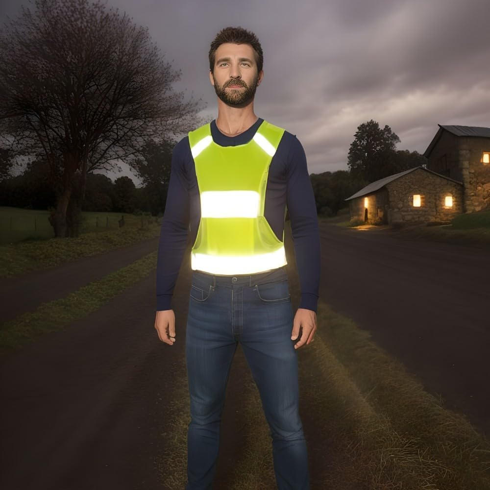 Chaleco reflectante para correr y bicicleta con bolsillo