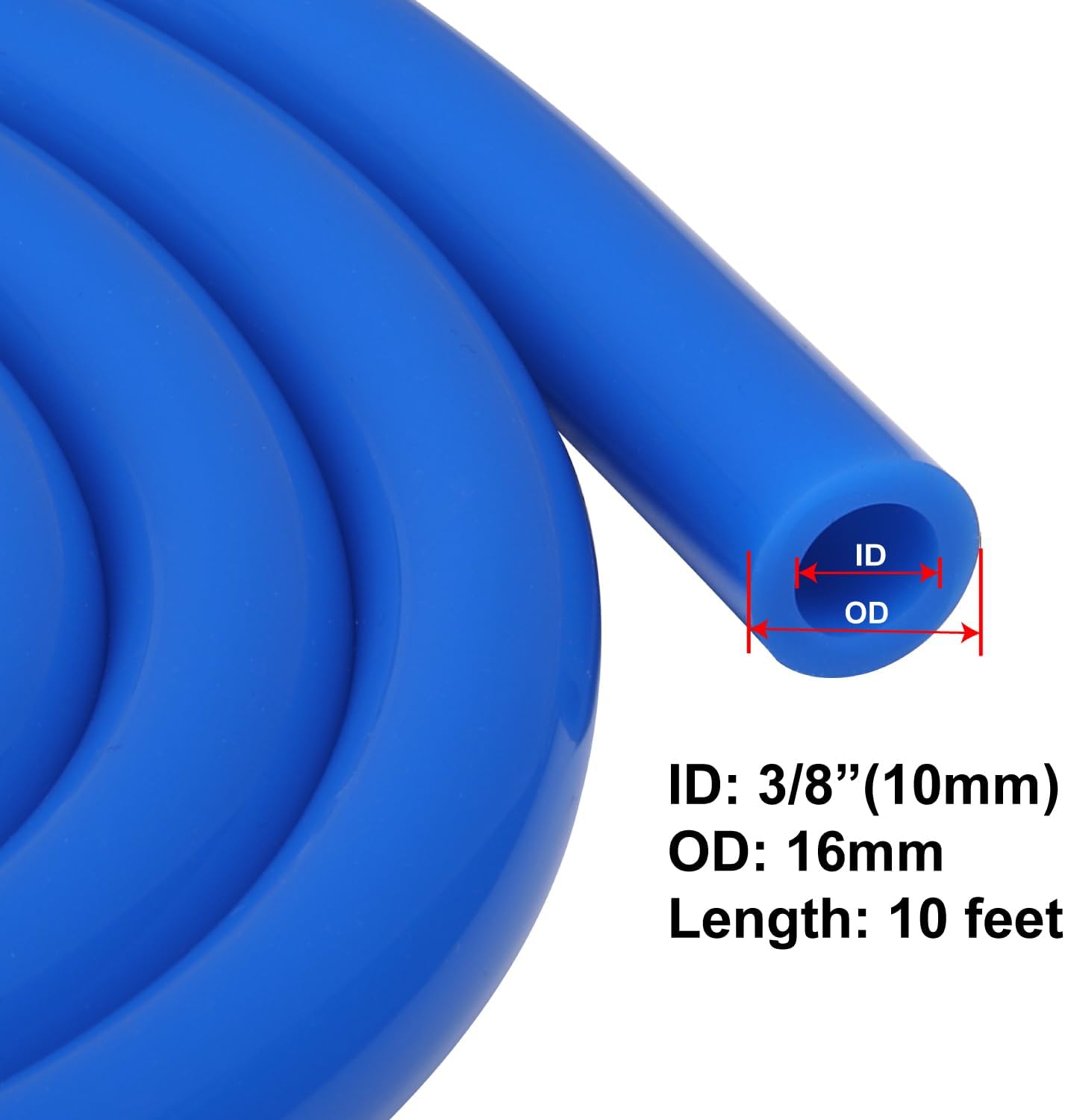 Tubo manguera vacío silicona 3/8 10mm ID 10ft azul 130PSI