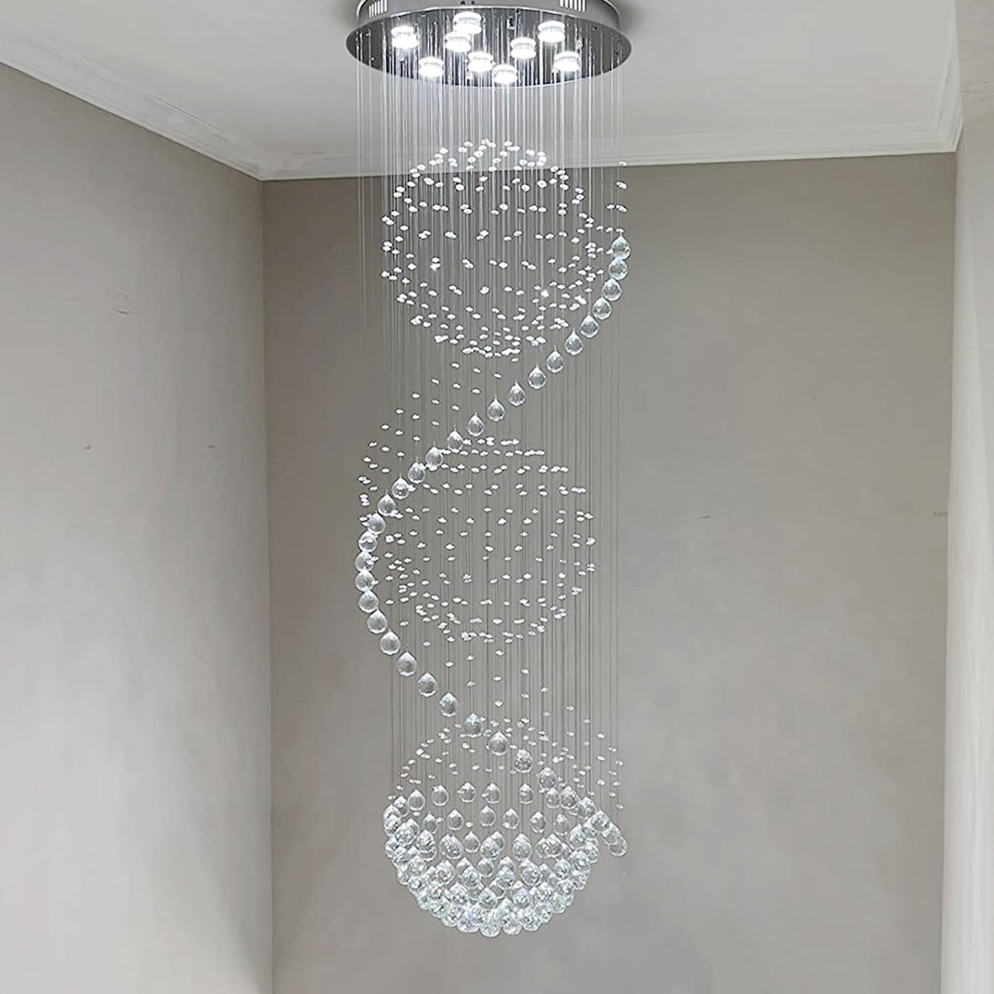 Candelabro cristal 9 luces 79x24pulg techo