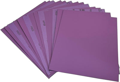 Papel lija 600 grano 9x11pulg 15pzas aluminio madera metal