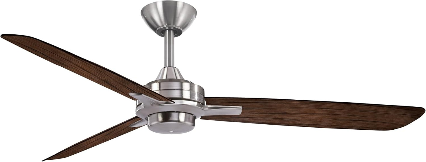 Ventilador techo 52pulg níquel cepillado aspas arce