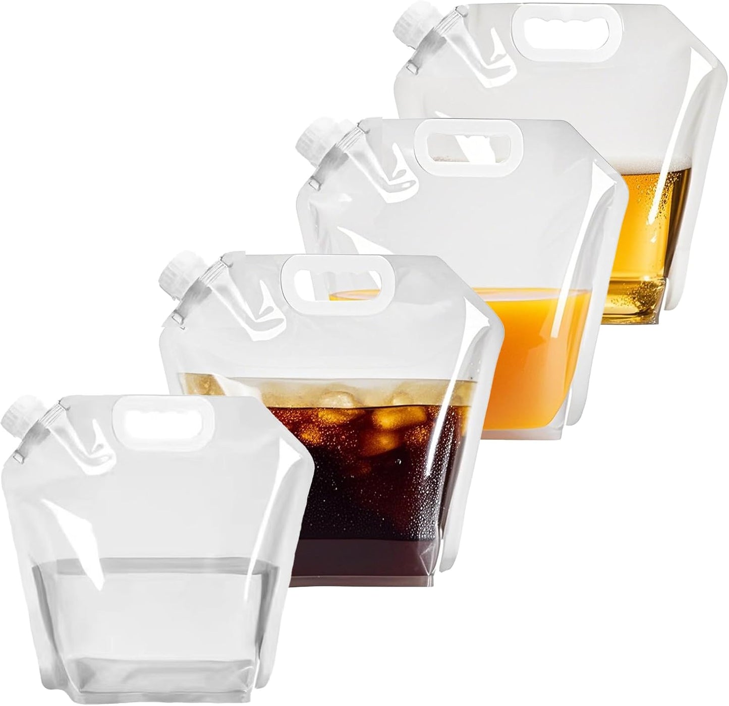4 Jarras Agua Plegables 1.3/2.6gal Libre BPA con Asa