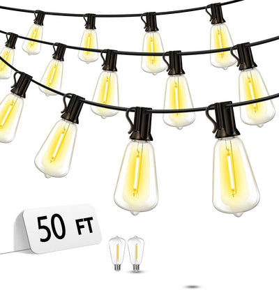 Tira luces patio al aire libre 50ft LED ST38 3 modos control botón