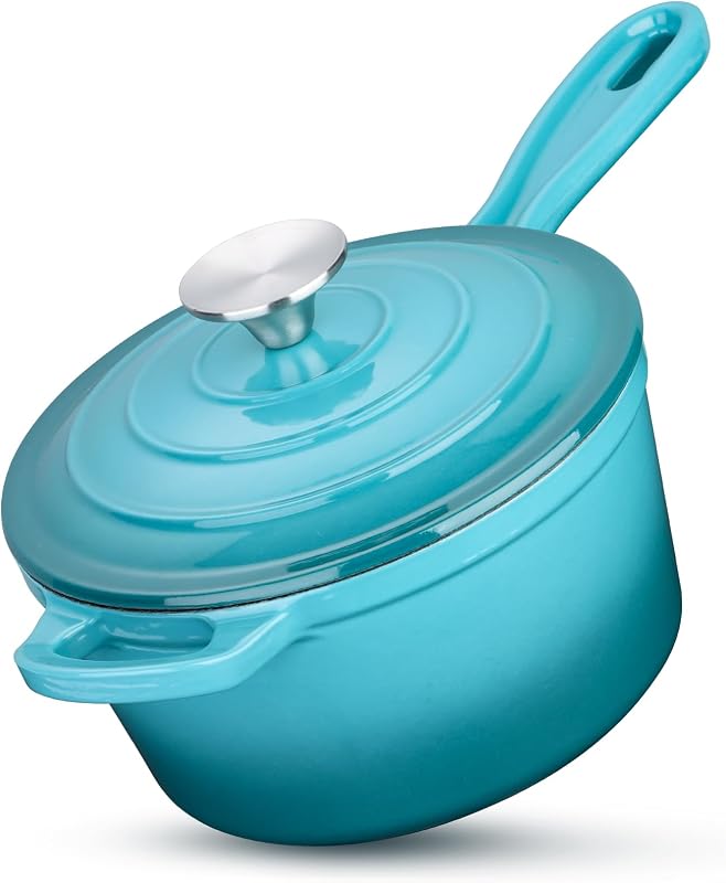 Cacerola hierro fundido 2qt con tapa antiadherente