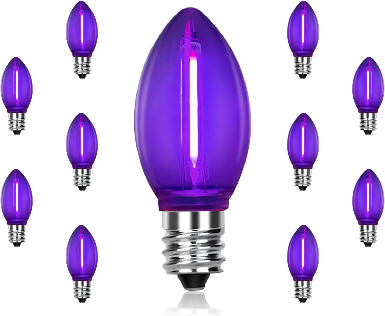 Bombillas LED C7 color morado oscuro para Navidad y fiestas
