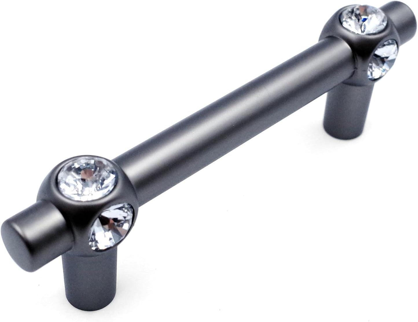 Tiradores cristal cajones 4pzas gris 3pulg