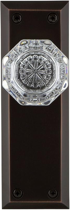 Pomo puerta cristal con placa Nostalgic Warehouse