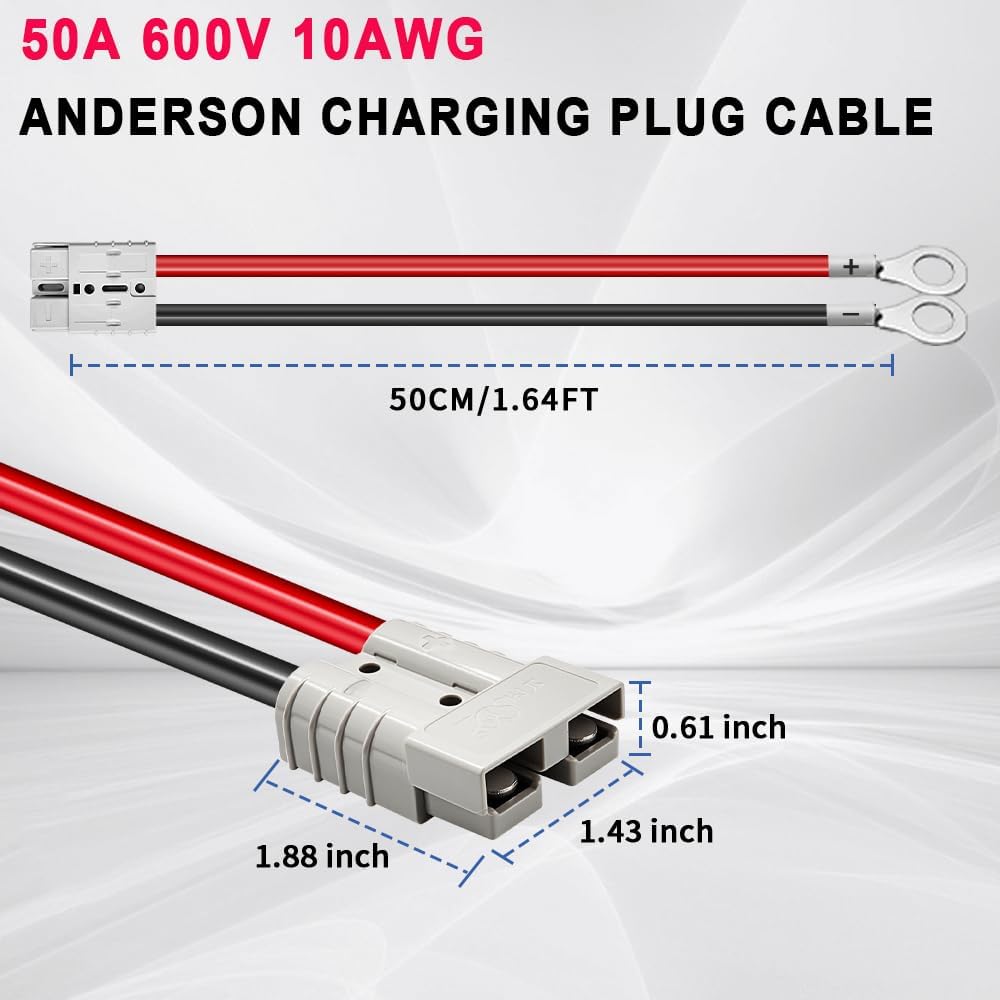 2 Pzas Conector Batería 50A 10AWG para Autos