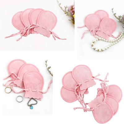 10 bolsas terciopelo con cordón para collares y accesorios