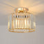 Lámpara techo cristal dorado semiempotrada 10.4"