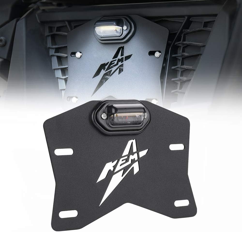 Soporte placa matrícula UTV con luz aluminio universal
