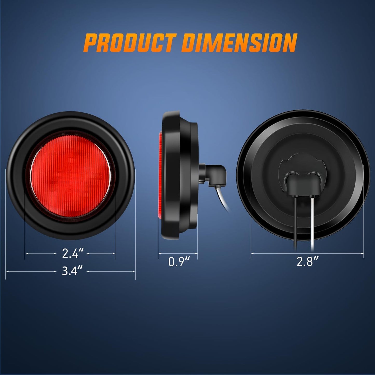 Luz marcador redonda 2.5pulg 13led rojas 12v