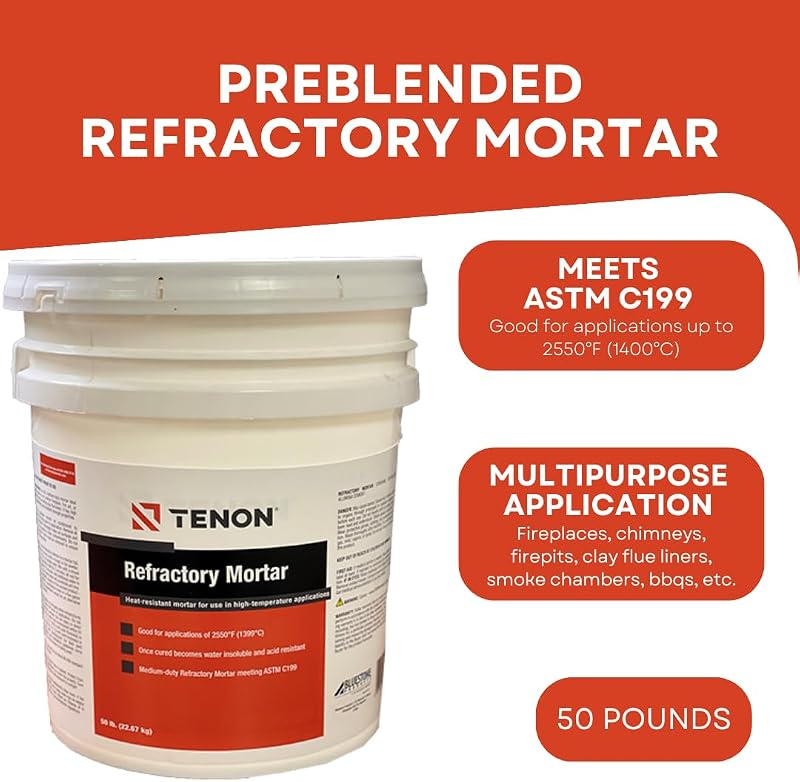 Mortero refractario blanco alta resistencia 2550°F