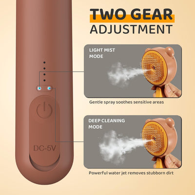 Cepillo vapor 3en1 para gatos y perros pelo corto/largo marrón