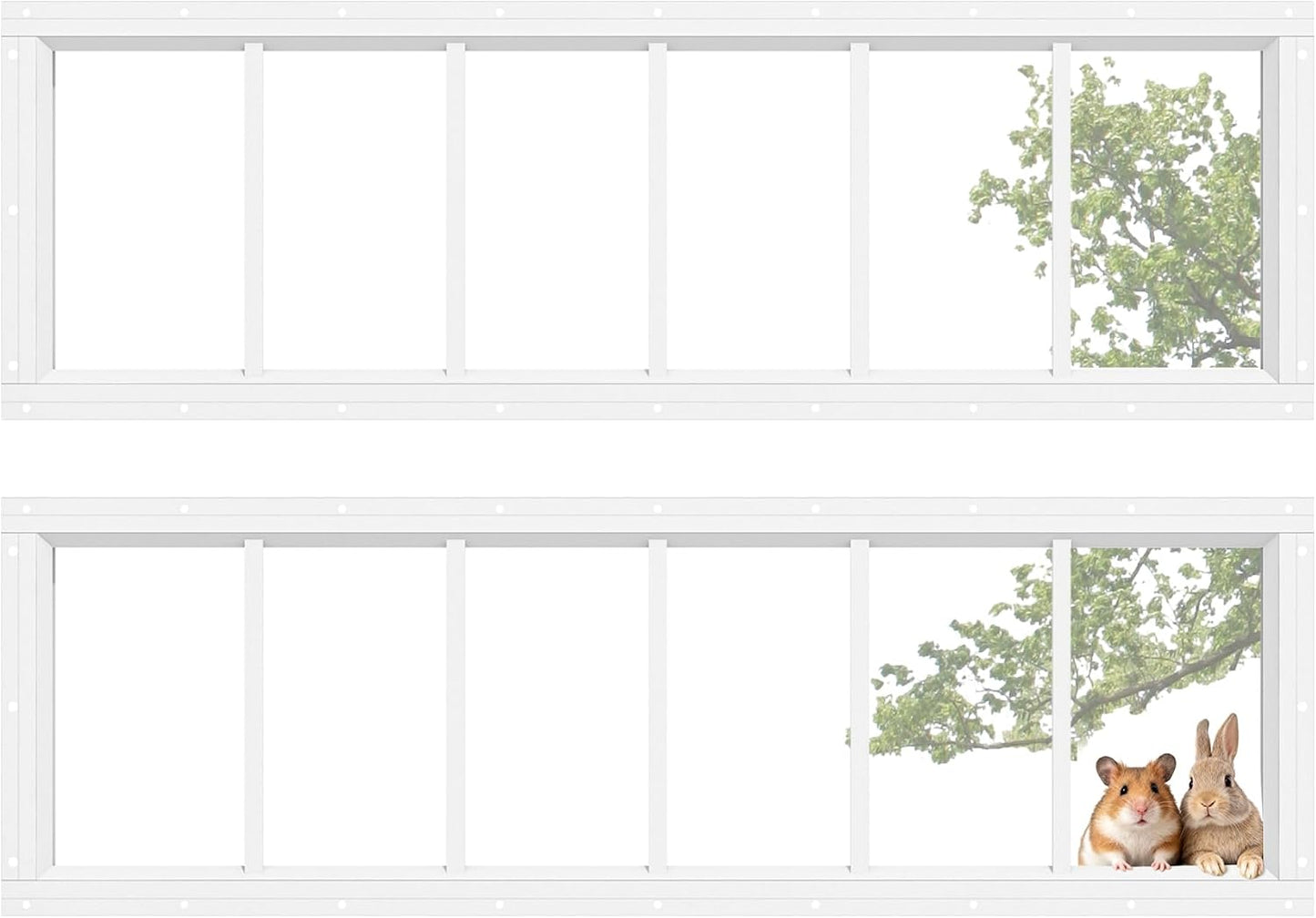 Ventanas fijas vidrio templado 10x35pulg pack 2