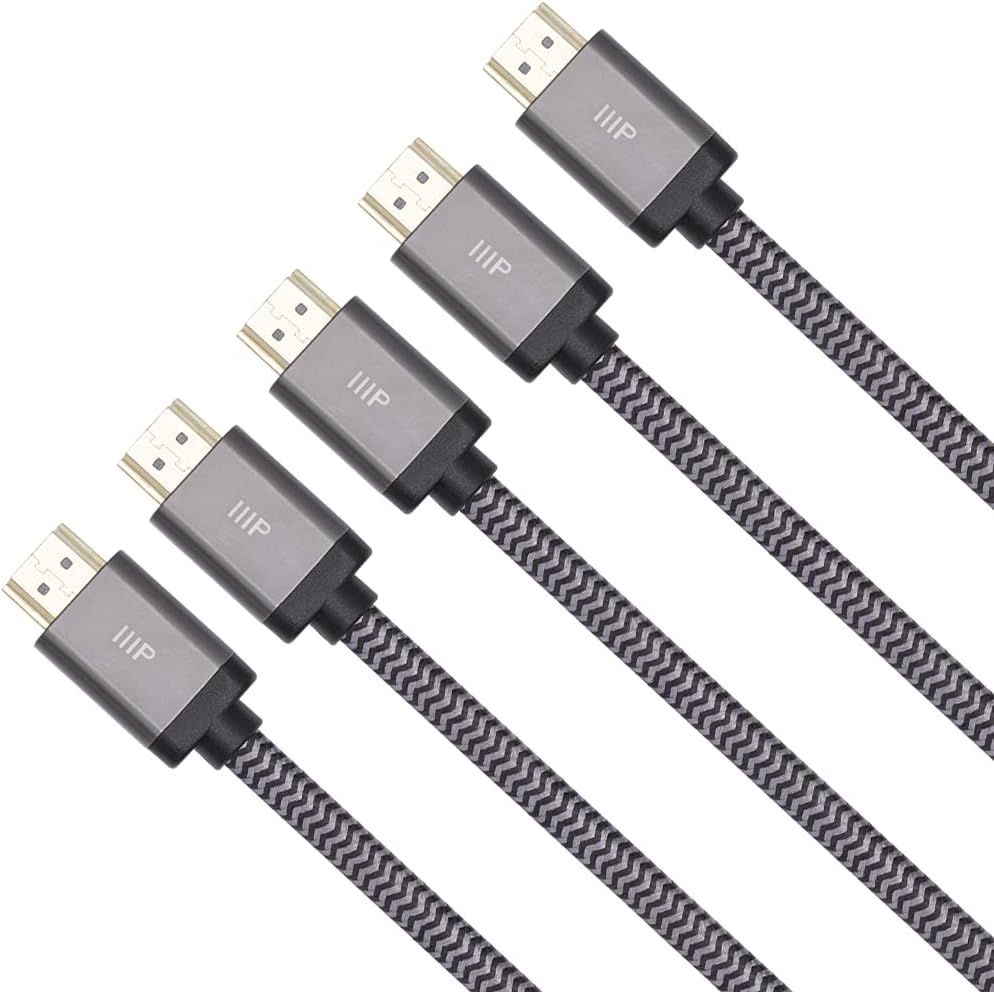 Cable HDMI 2.1 trenzado 8K 60Hz 48Gbps 3 pies negro/gris