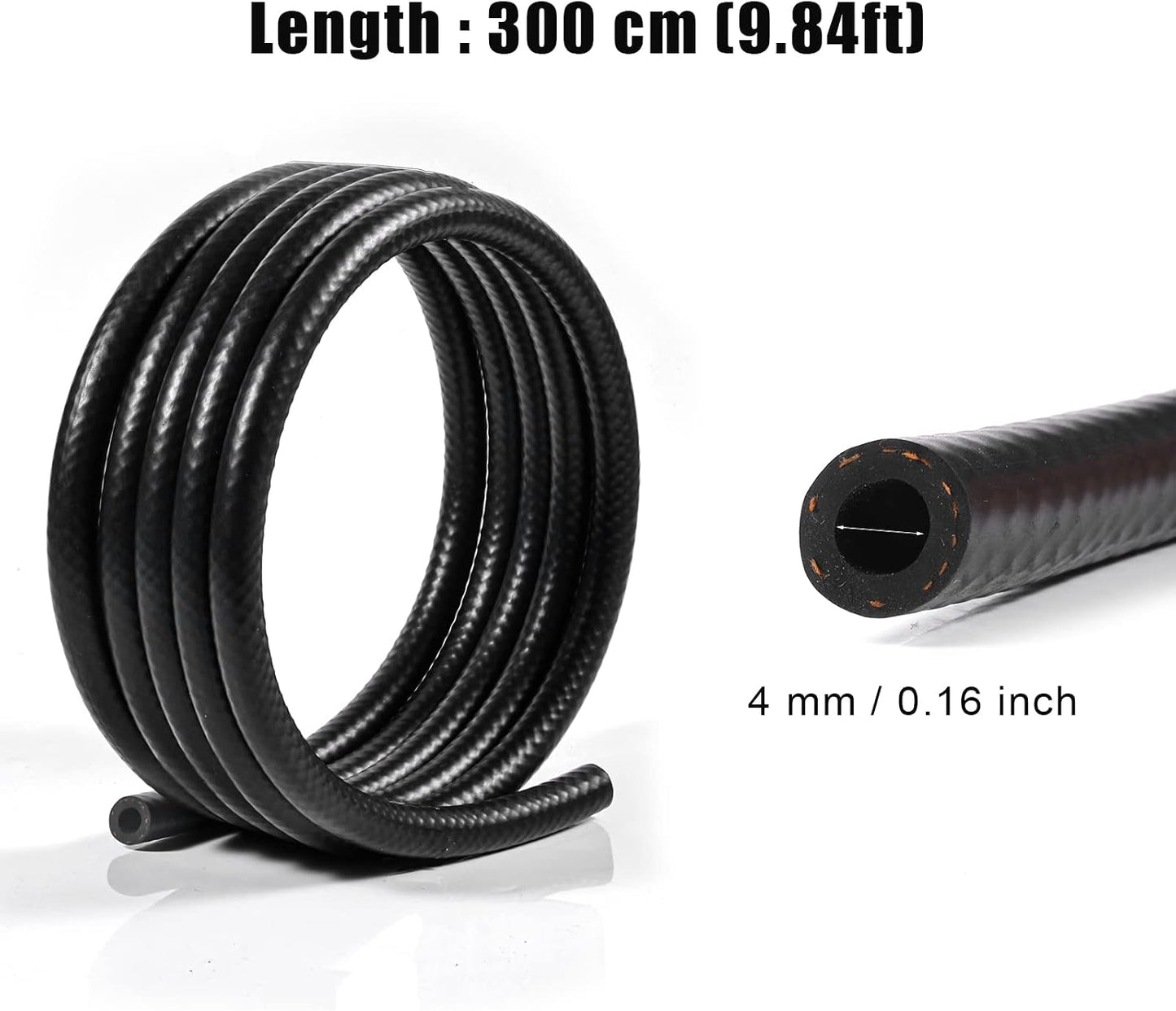 Línea combustible goma negro 9.8" 0.157"