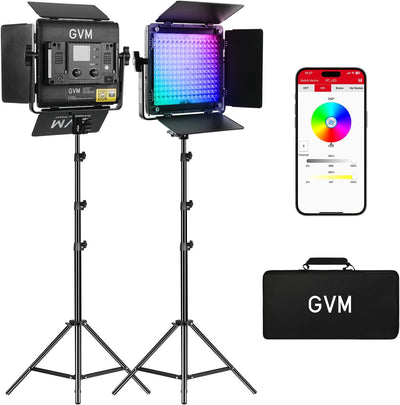 Kit luz RGB LED 6X estudio 19500 Lux 20 modos escena