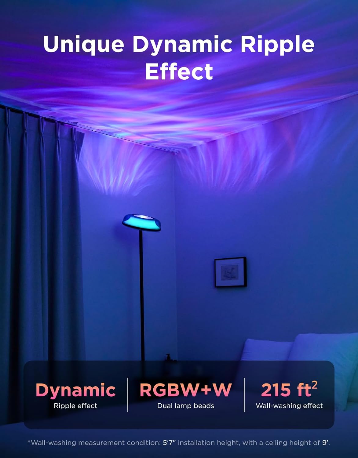Lámpara pie RGBIC comp Alexa SmartThings luz LED blanca