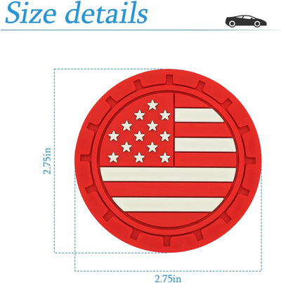 2 Pzas Posavasos Auto con Bandera USA Antiderrap 2.75pulg