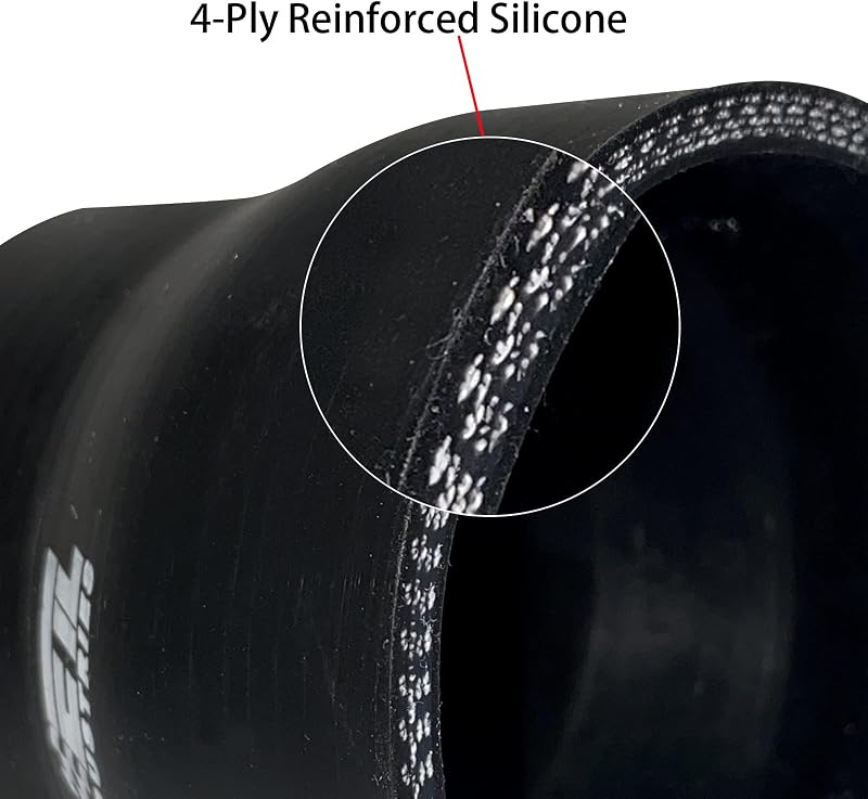 Reductor silicona manguera 3.25-3.5" tubo intercooler negro