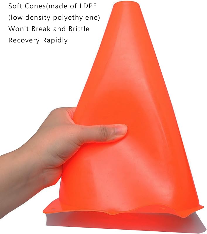 Conos tráfico naranja 9pulg plástico para fútbol y eventos