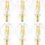 Bombilla LED E12 4W G16.5 regulable pack 6