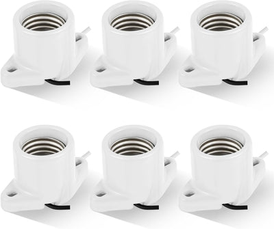 6 Pzas Portalámparas E26 Porcelana 6pulg Armario