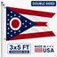 Bandera Ohio 3x5pulg doble cara 3 capas lona cosida