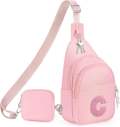 Riñonera con inicial para niñas y adolescentes Rosa