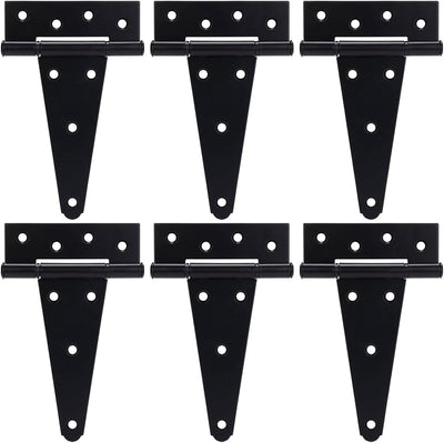Bisagras en T negras para puerta de madera y granero 6"