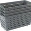 Set 4 cestas plástico color gris organizar