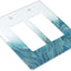 Placa interruptor doble 2 gang marfil cubierta mármol azul