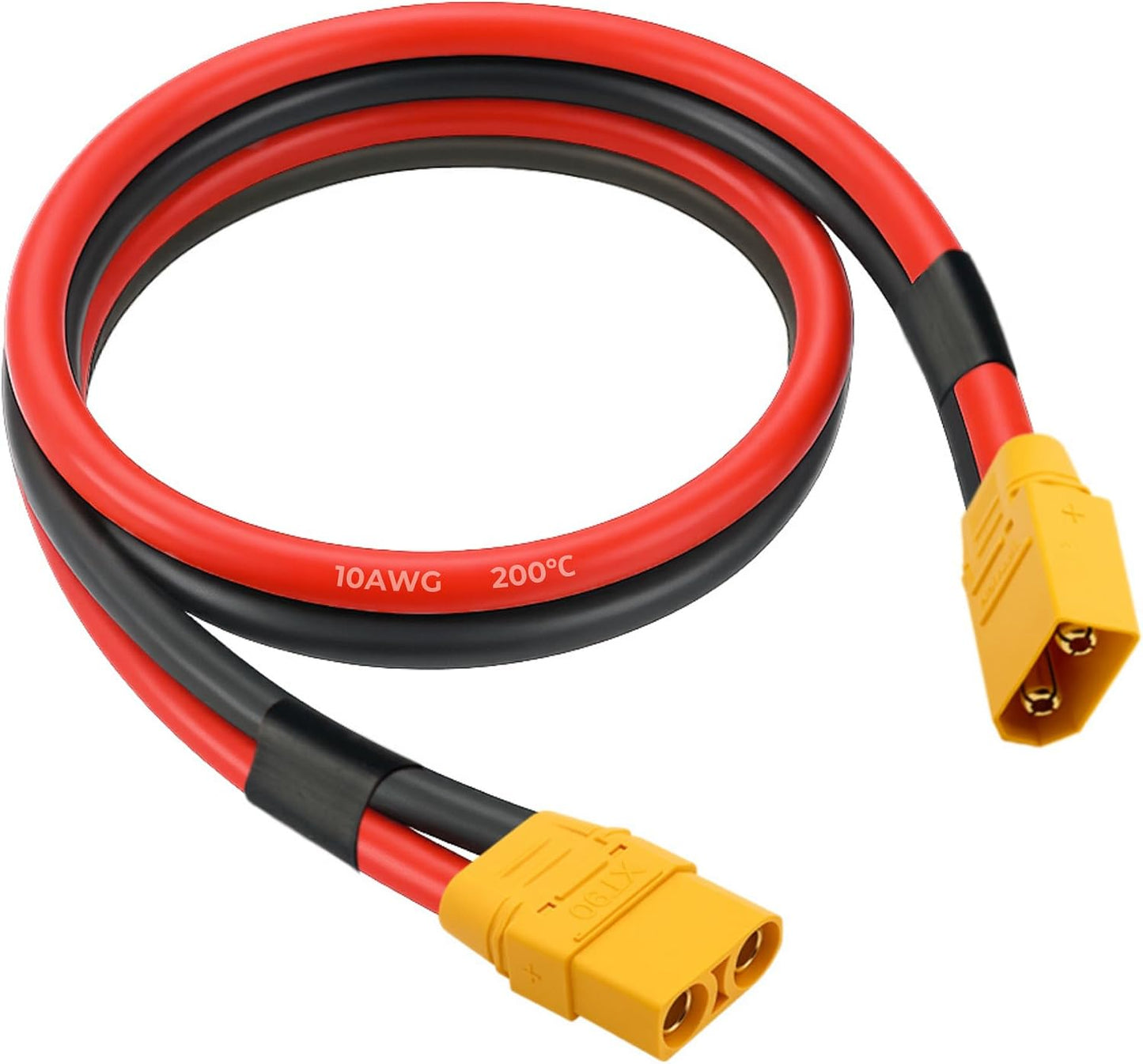 Cable xt90 3ft 10awg silicona para drones fpv baterías