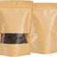 150 Bolsas Kraft 5.9x8.6pulg Con Cierre Resellable Ventana