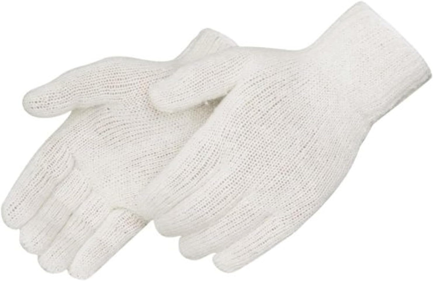 Guantes punto algodón poliéster elástico muñeca S blanco 12 pzas