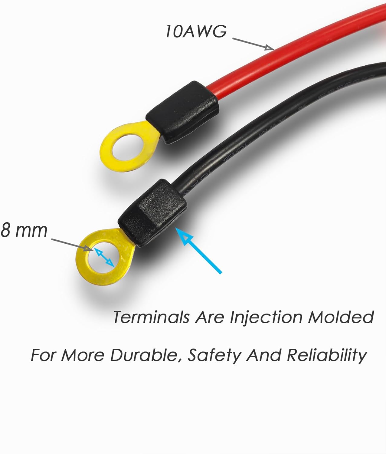 Cable enchufe Anderson 50 A con anillo cobre 10 AWG 19.7"