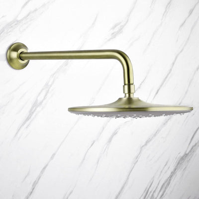 Brazo ducha forma L 16pulg incluye brida color dorado