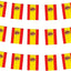 Bandera España mini de cuerda para eventos deportivos