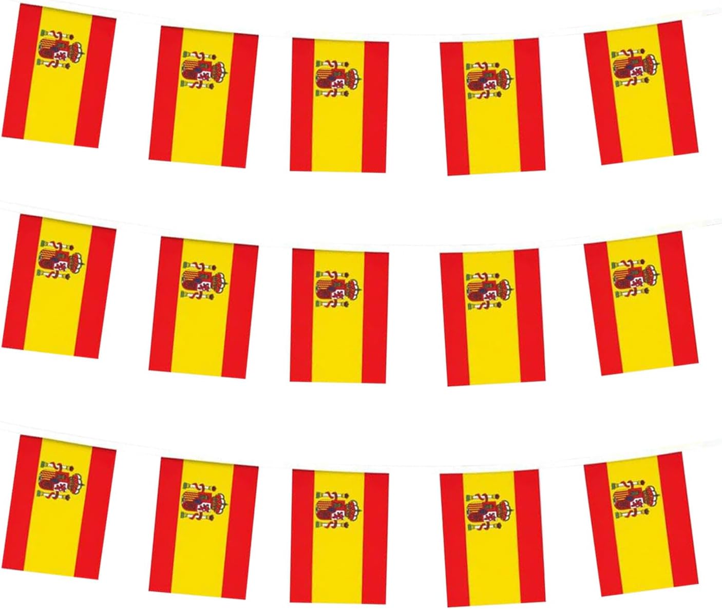 Bandera España mini de cuerda para eventos deportivos