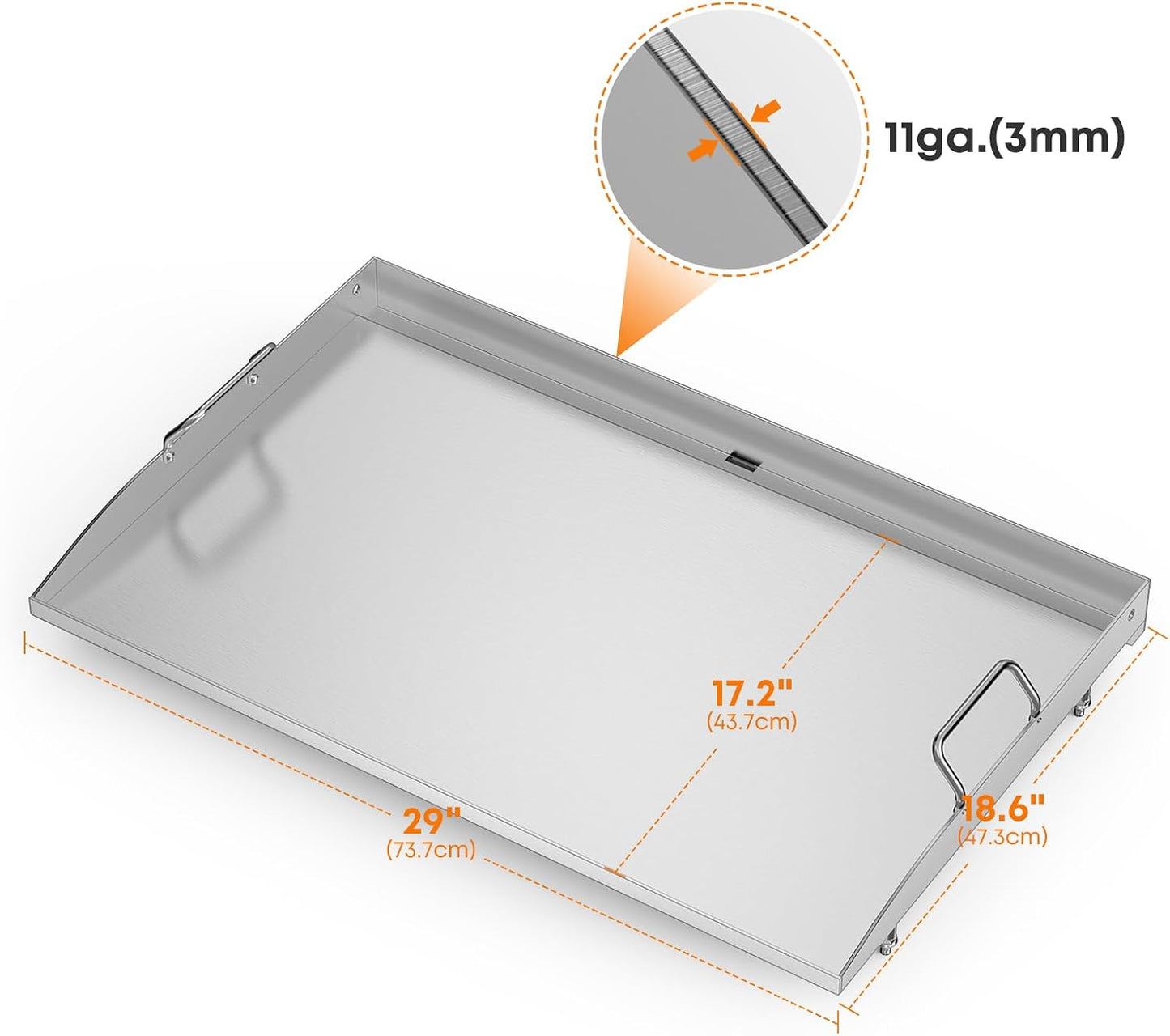 Plancha plana 28pulg repuesto parrilla acero inox Blackstone