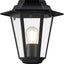 Luz poste exterior aluminio vidrio impermeable negro mate