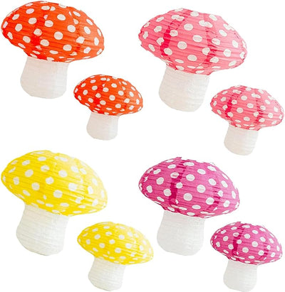 8 Linternas forma hongo 3D para fiesta 8-11pulg
