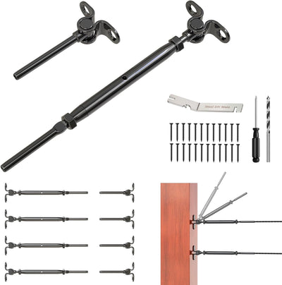 Kit barandilla cable negro acero inox T316 1/8pulg