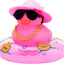 Patos de goma decoración salpicadero automóvil rosados